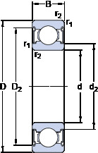 підшипник W 6001-2Z SKF